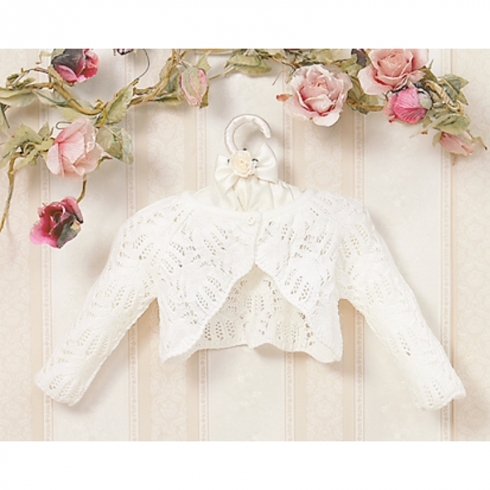 Bolero elegant pentru fete Christopher Baby Club 3870-68-cm, Alb [2]