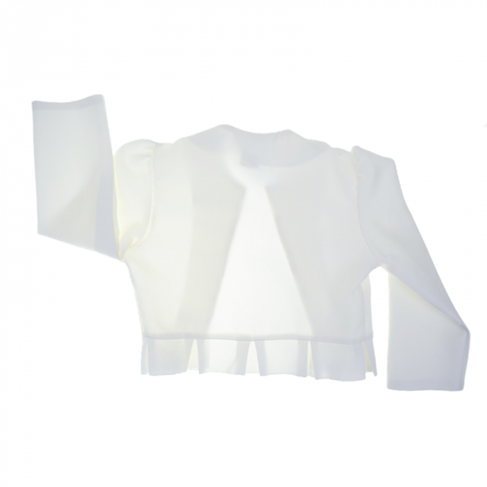 Bolero maneca lunga pentru fete Tylkomet TKM-1, Alb [2]