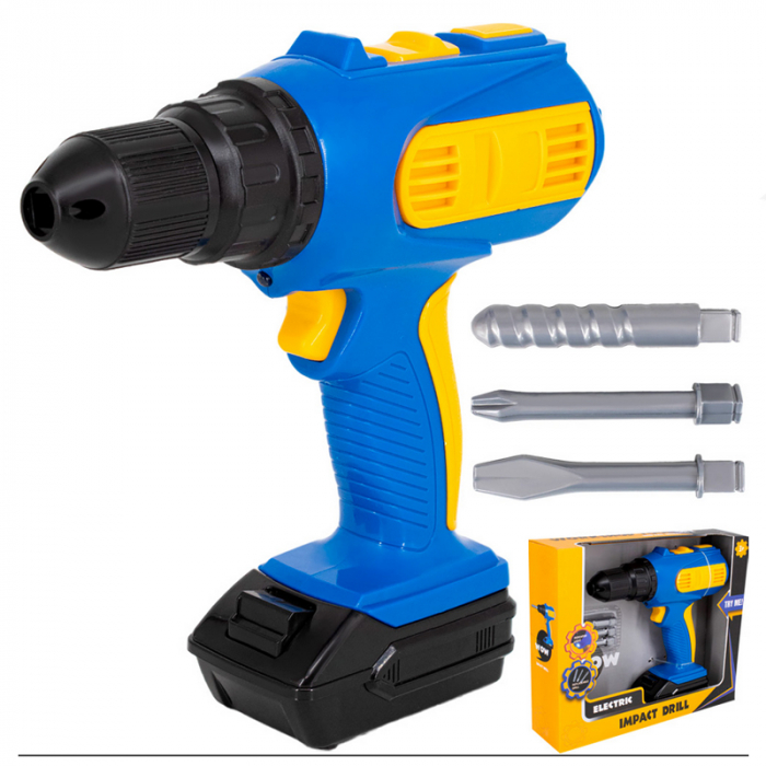 Burghiu cu accesorii de jucarie Midex 7935, Albastru [3]