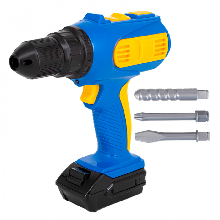 Burghiu cu accesorii de jucarie Midex 7935, Albastru [1]