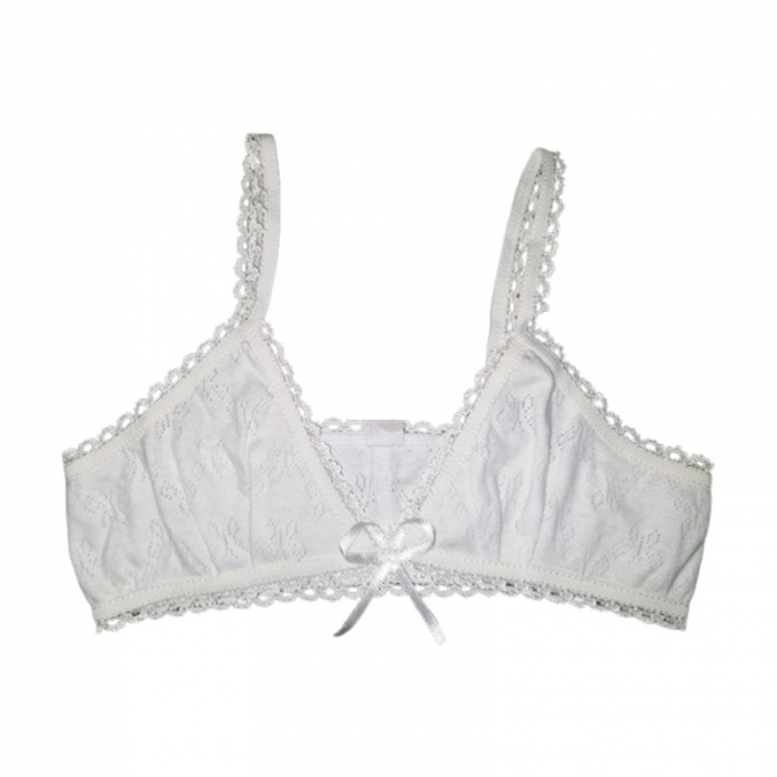 Bustiera din bumbac, pentru fete, Sevim 3559BF, Alb [1]