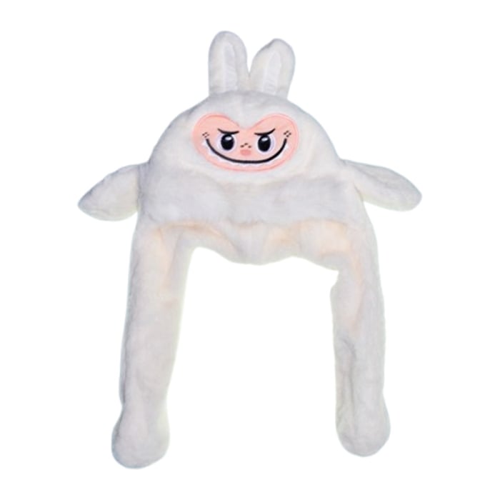 Caciula din plus, model Labubu, cu miscari din urechi, pentru copii, Mini Junior C3010A-50, Alb [2]