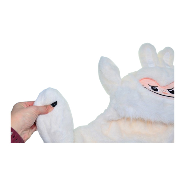 Caciula din plus, model Labubu, cu miscari din urechi, pentru copii, Mini Junior C3010A-50, Alb [4]