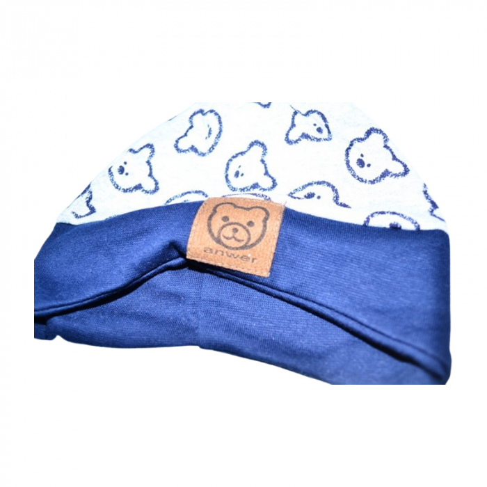 Caciula din bumbac, pentru baieti, Mini Junior CABMJ1303-10, Bleumarin [3]