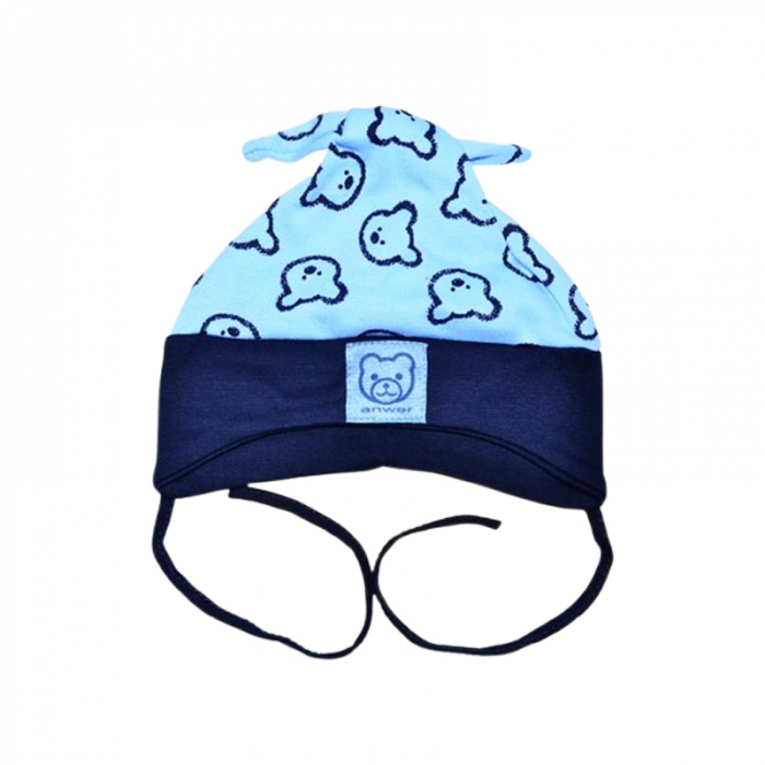 Caciula din bumbac, pentru baieti, Mini Junior CABMJ1303-11, Albastru [1]