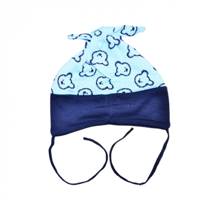 Caciula din bumbac, pentru baieti, Mini Junior CABMJ1303-11, Albastru [2]