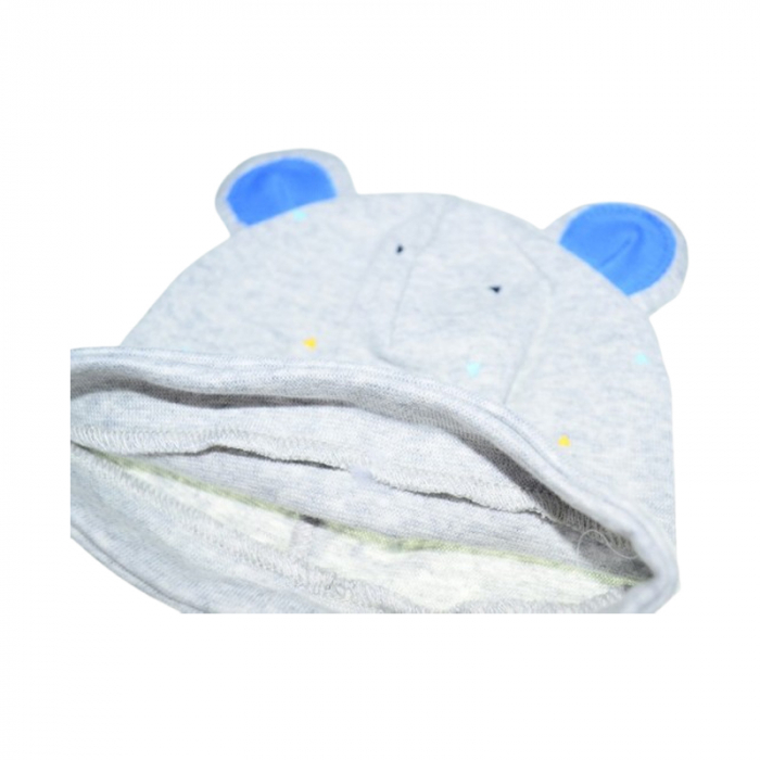 Caciula din bumbac, pentru baieti, Mini Junior CABMJ1303-14, Gri [3]