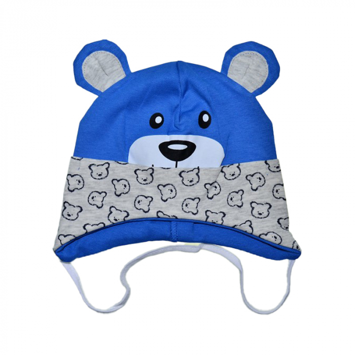 Caciula din bumbac, pentru baieti, Mini Junior CABMJ1303-17, Albastru [1]