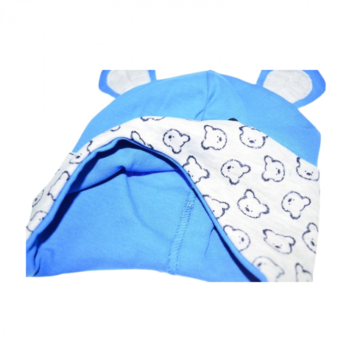 Caciula din bumbac, pentru baieti, Mini Junior CABMJ1303-17, Albastru [2]