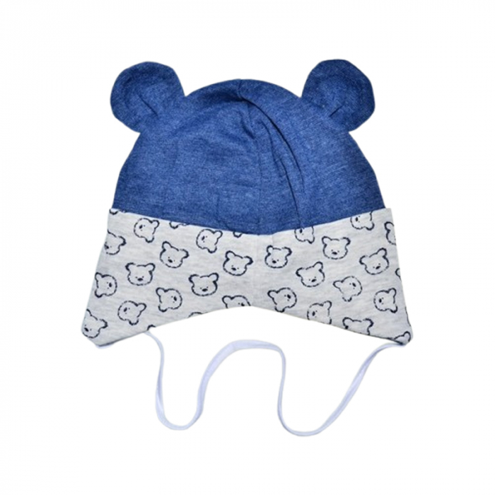 Caciula din bumbac, pentru baieti, Mini Junior CABMJ1303-18, Albastru [2]