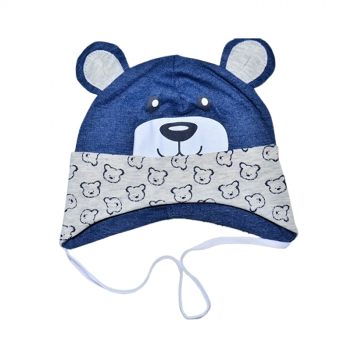 Caciula din bumbac, pentru baieti, Mini Junior CABMJ1303-18, Albastru [1]