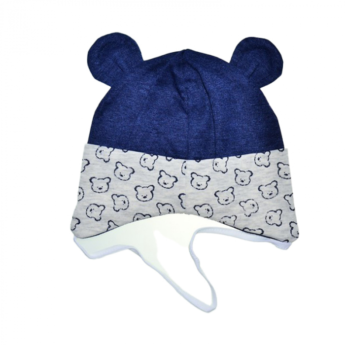 Caciula din bumbac, pentru baieti, Mini Junior CABMJ1303-19, Bleumarin [3]
