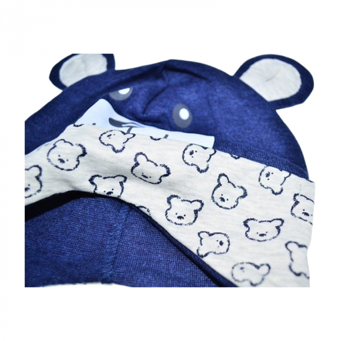 Caciula din bumbac, pentru baieti, Mini Junior CABMJ1303-19, Bleumarin [2]