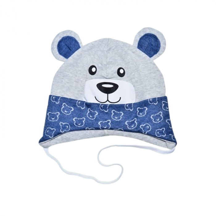 Caciula din bumbac, pentru baieti, Mini Junior CABMJ1303-20, Gri [1]