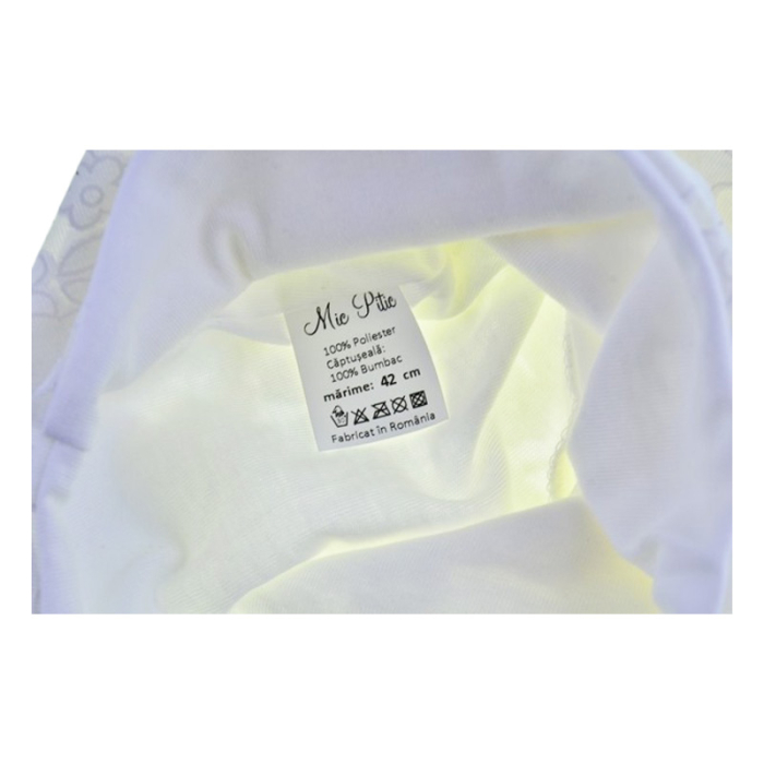 Caciula din dantela si bumbac, cu 2 straturi, pentru fete, Mini Junior, Mini Junior C1811A4-38, Alb [4]