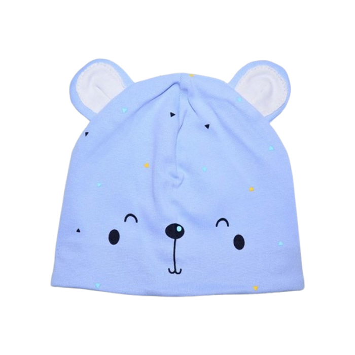 Caciula din bumbac, pentru baieti, Mini Junior CABMJ1303-1, Albastru [1]