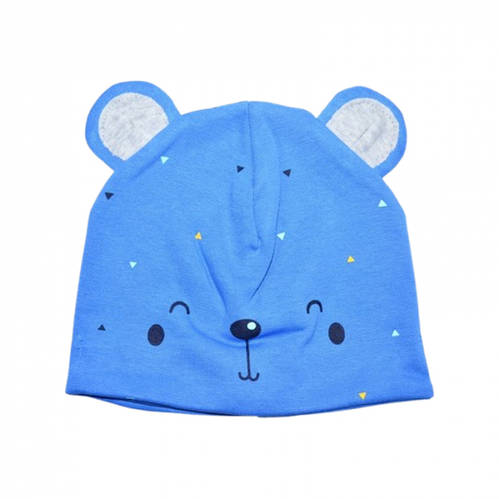 Caciula din bumbac, pentru baieti, Mini Junior CABMJ1303-2, Albastru [1]