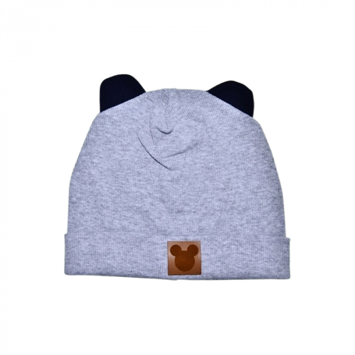 Caciula din bumbac, pentru baieti, Mini Junior CABMJ1303-3, Gri [1]