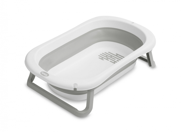 Cadita pliabila pentru bebelusi cu dop de scurgere 82 x 48 x 23.5 cm Keeeper Maja 200523G, Gri [2]