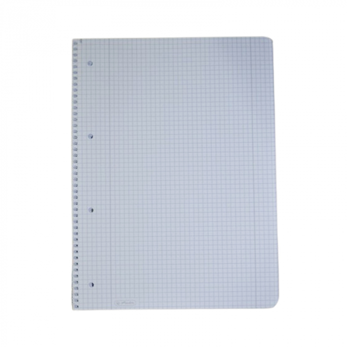 Caiet A4 cu spirala, cu patratele, Herlitz, 80 file, 80 g/mp, Matematica, Motiv new batik fearless, 20122024, Bleumarin [2]