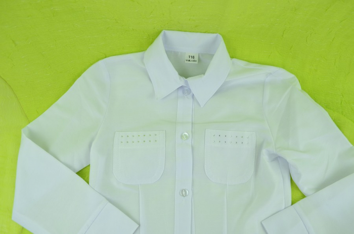 Camasa alba eleganta cu maneca lunga pentru fete JANTEX JTNX013-116, Alb [2]