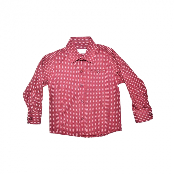 Camasa cu maneca lunga, cu buline, pentru copii, LA Kids LK1741, Visiniu [1]