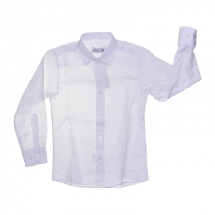 Camasa cu maneca lunga, cu dungi, pentru copii, LA Kids LK0204, Alb [1]