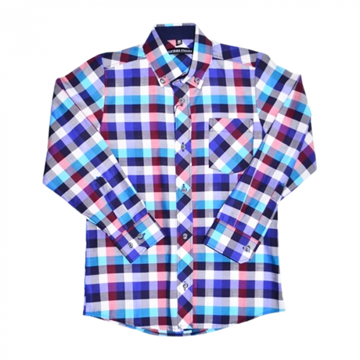 Camasa cu maneca lunga, in carouri,  pentru baieti, Jankes JKS010425-5, Multicolor [1]