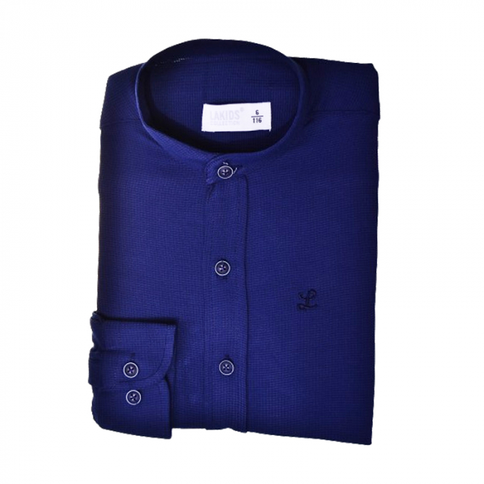 Camasa cu maneca lunga pentru baieti La Kids 1808-BL, Bleumarin [2]