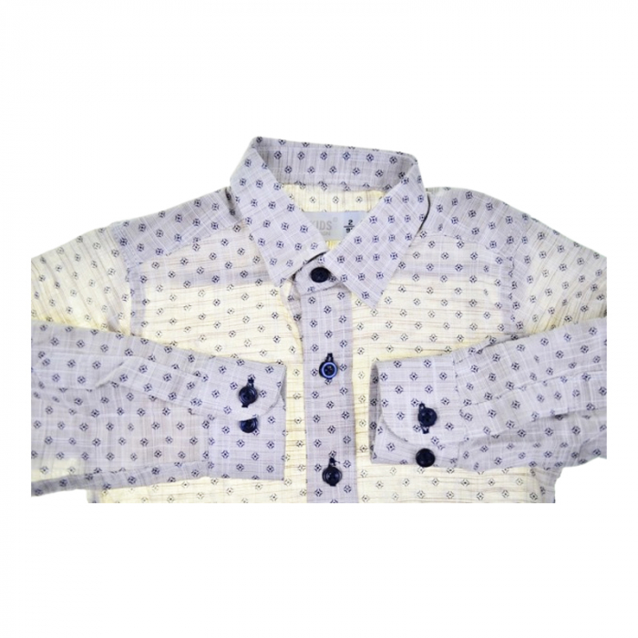 Camasa cu maneca lunga pentru baieti, LA Kids KSL-1795, Crem [3]