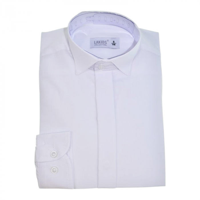 Camasa cu maneca lunga pentru baieti Mini Junior KSL-76C-128-cm, Alb [4]