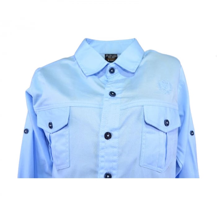 Camasa cu maneca lunga pentru baieti Mini Junior CBMJ-3, Albastru [2]