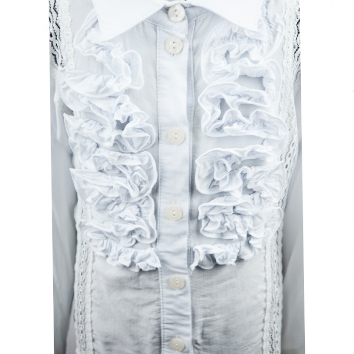 Camasa cu maneca lunga pentru fete Mini Junior CFMJ-28-128, Alb [3]