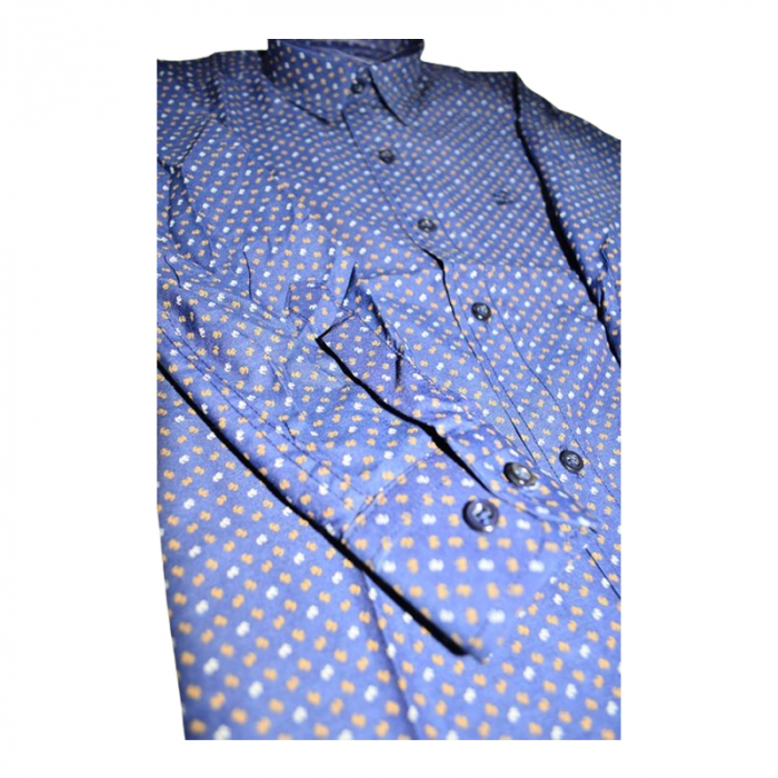 Camasa cu maneca lunga, slim cu model, pentru copii, LA Kids LKD1768-04, Albastru inchis [5]