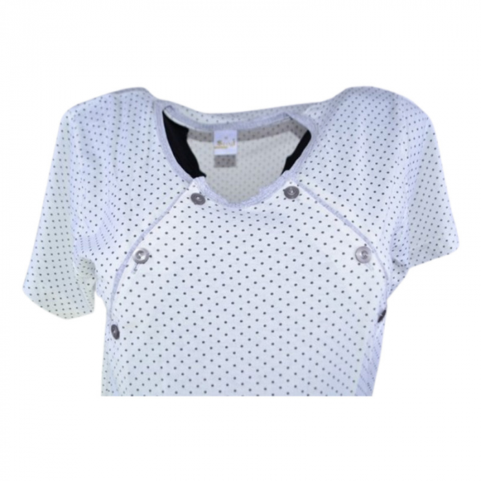 Camasa de noapte cu buline, pentru alaptat, cu halat Sevgi 617A2, Alb [4]