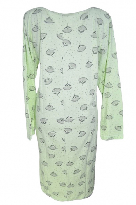 Camasa de noapte cu maneca lunga pentru alaptat 010992V, Verde [3]