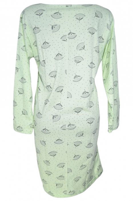 Camasa de noapte cu maneca lunga pentru alaptat Sevgi 201223-15, Verde [2]