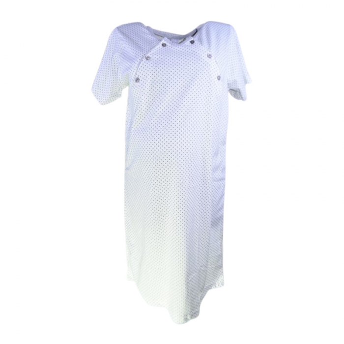 Camasa de noapte, cu maneca scurta, cu buline, pentru alaptat, Sevgi 3194A3, Alb [1]