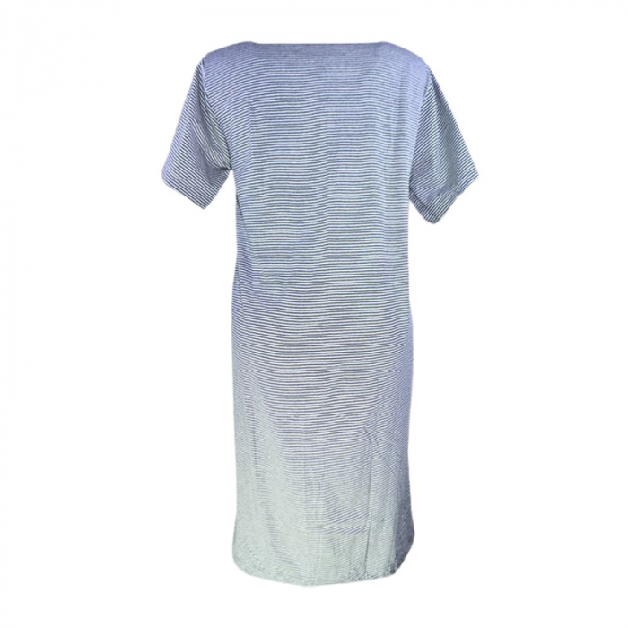 Camasa de noapte, cu maneca scurta, cu dungi, pentru alaptat, Sevgi 3184G2, Gri [3]