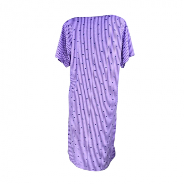 Camasa de noapte, cu maneca scurta, cu inimioare, pentru alaptat, Sevgi 3301M, Mov [3]