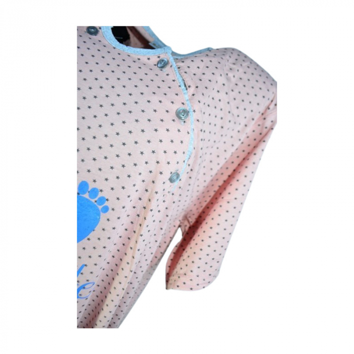 Camasa de noapte, cu maneca scurta, cu stelute, pentru alaptat 3200C, Coral [3]