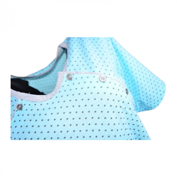 Camasa de noapte, cu maneca scurta, cu stelute, pentru alaptat, Sevgi 3254A, Albastru [3]