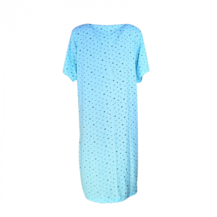 Camasa de noapte, cu maneca scurta, cu flori, pentru alaptat, Sevgi 3294A, Albastru [3]