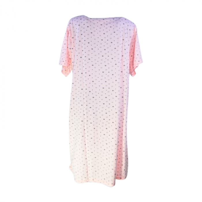 Camasa de noapte, cu maneca scurta, in carouri, pentru alaptat, Sevgi 3292C, Coral [4]