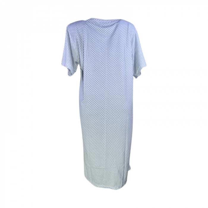Camasa de noapte, cu maneca scurta, in carouri, pentru alaptat, Sevgi 3292G, Gri [4]