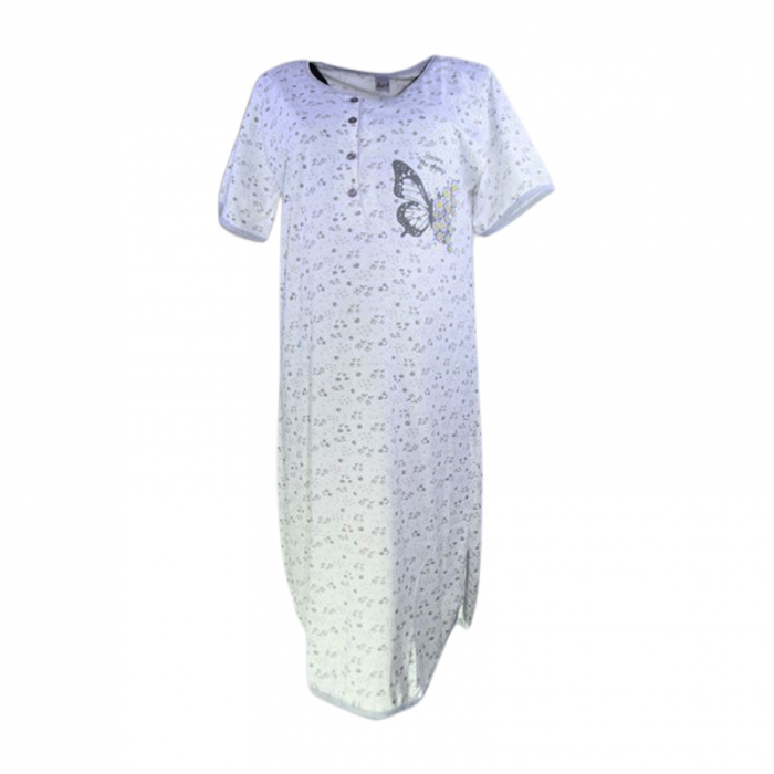 Camasa de noapte, cu maneca scurta, pentru alaptat, Sevgi 3295A, Alb [1]