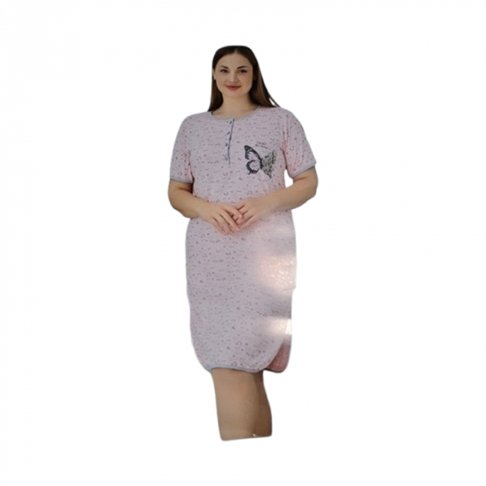 Camasa de noapte, cu maneca scurta, pentru alaptat, Sevgi 3295R, Roz [4]