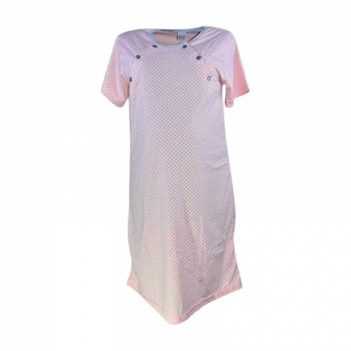 Camasa de noapte cu buline, pentru alaptat, cu halat Sevgi 617C, Coral [4]