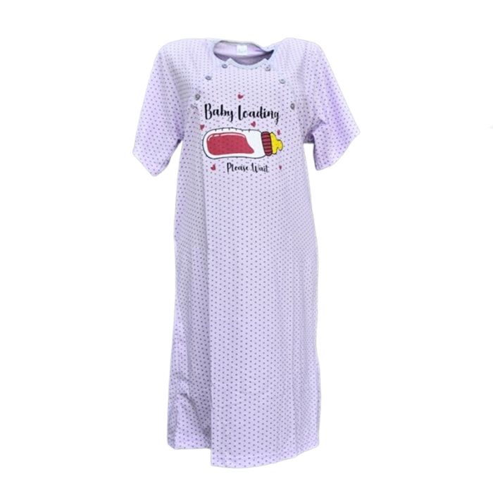 Camasa de noapte cu maneca scurta pentru alaptat Sevgi CAS-3194, Mov [1]