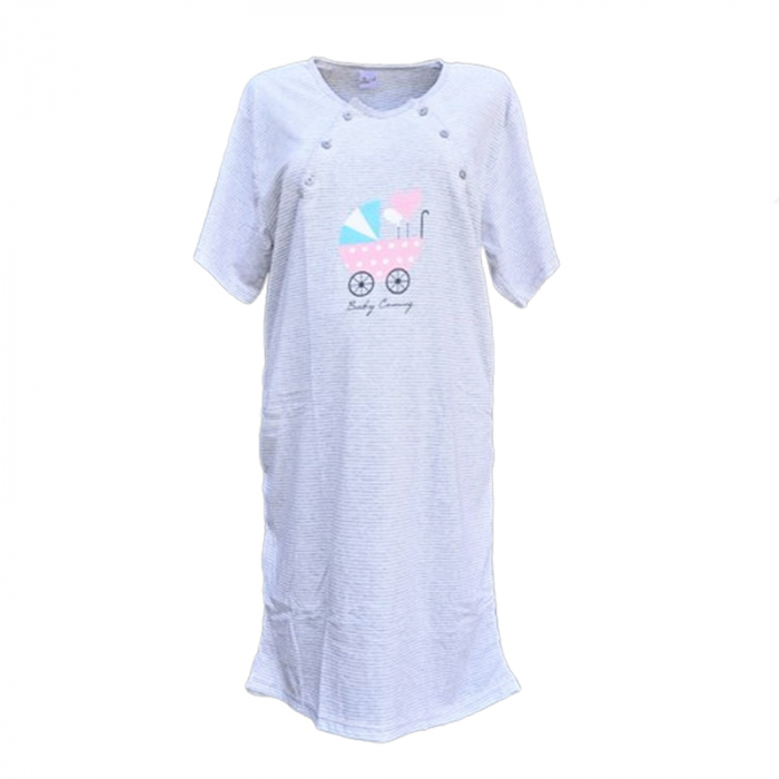 Camasa de noapte cu maneca scurta pentru alaptat Sevgi CAS-4, Gri [1]